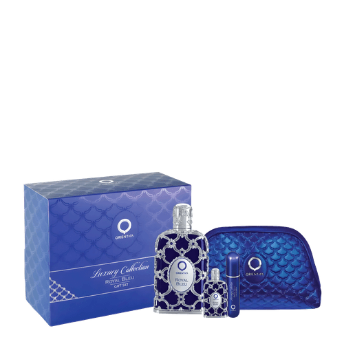 Kit Orientica Royal Bleu Edp 80ml + Miniatura 7,5ml + Atomizer + Necessaire