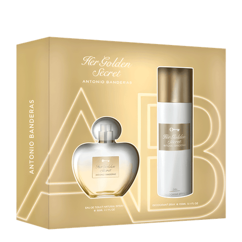 Kit Antonio Banderas Her Golden Secret For Her - Eau de Toilette 80ml + Desodorante Spray 150ml