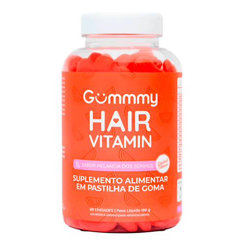 Gummmy Hair Melancia dos Sonhos - Vitamina Pastilha de Goma 60 unidades