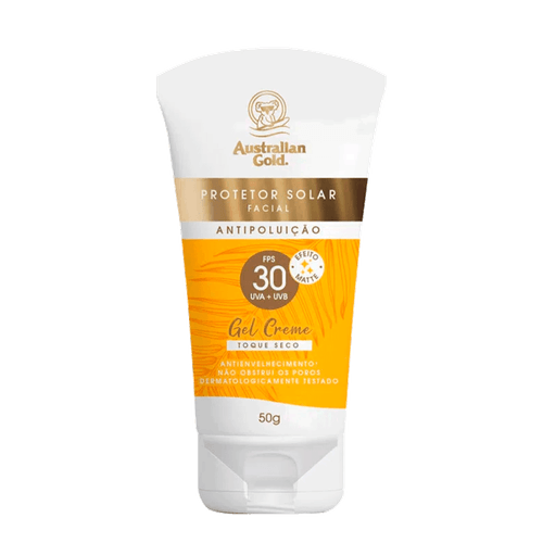 Australian Gold Gel Creme Facial Toque Seco FPS 30 - Protetor Solar 50g