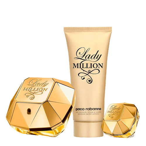 Paco Rabanne Kit Lady Million Eau de Parfum 80ml + Body Lotion 100ml + Miniatura Eau de Parfum 5ml