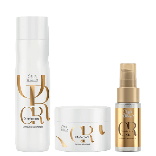 Kit Wella Oil Reflections - Shampoo 250ml + Máscara 150ml + Óleo Capilar 30ml