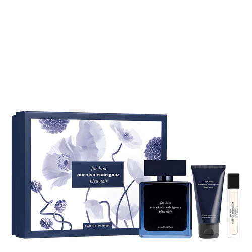 Kit Narciso Rodriguez Bleu Noir For Him - Eau de Parfum 100ml + Shower Gel 50ml + Miniatura 10ml