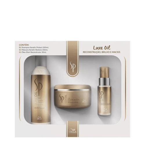 Wella Kit SP Luxe Oil Keratin Shampoo 250ml + Mascára 150ml + Oil 30ml