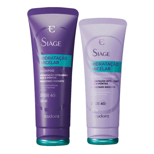 Kit Eudora Siàge Hidratação Micelar - Shampoo 250ml + Condicionador 200ml