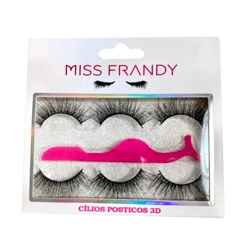 Kit Miss Frandy - Cílios Postiços com 3 Pares e uma Pinça