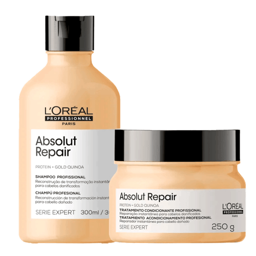 L'Oréal Kit Absolut Repair Gold Quinoa Shampoo 300ml + Máscara Capilar 250g