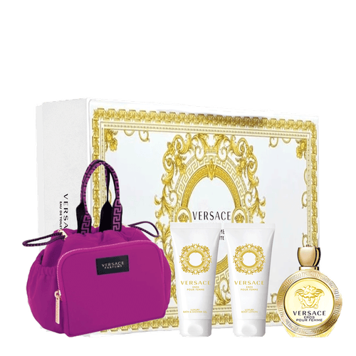 Kit Versace Eros Feminino - Eau de Toilette 100ml + Shower Gel 100ml + Body Lotion 100ml + Necessaire