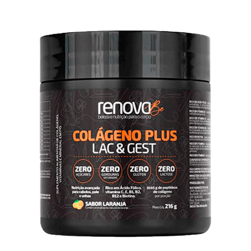 RenovaBe Colágeno Plus Lac&Gest Sabor Laranja - Colágeno Para Lactantes e Gestantes 216g