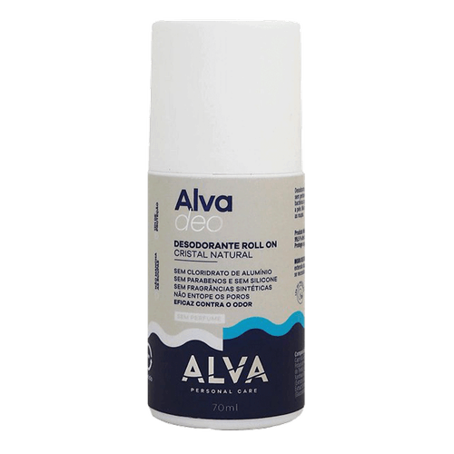 Alva Personal Care Deo Cristal Natural Sem Perfume - Desodorante Roll On Vegano 70ml