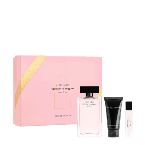 Kit Narciso Rodriguez Musc Noir For Her - Eau de Parfum 100ml + Eau de Parfum 10ml + Body Lotion 50ml