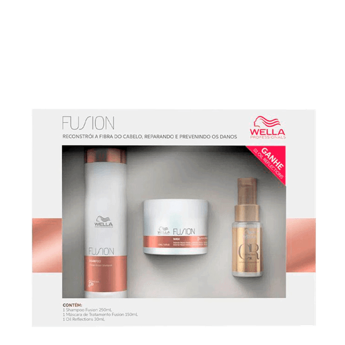 Kit Wella Fusion Oil Reflections - Shampoo 250ml + Máscara Capilar 150ml + Óleo Capilar 30ml