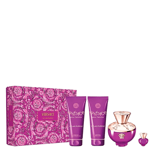 Kit Versace Dylan Purple - Eau de Parfum 100ml + Shower Gel 100ml + Body Lotion 100ml + Miniatura 5ml