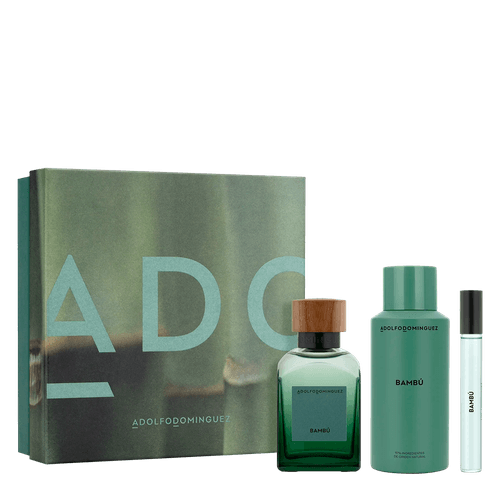 Kit Adolfo Dominguez Bambu Desodorante 150ml + Eau de Parfum 120ml + Eau de Parfum 10ml - Perfume Masculino