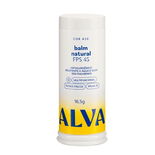 Alva Balm Natural FPS 45 Cor 20 - Base Protetor 16,5g