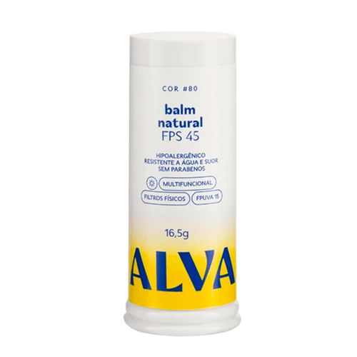 Alva Balm Natural FPS 45 Cor 80 - Base Protetor 16,5g