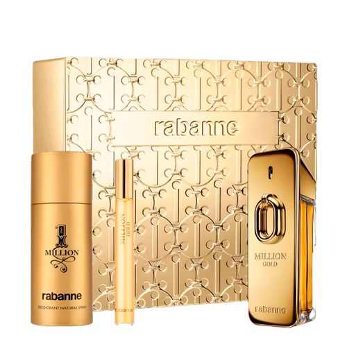 Kit Paco Rabanne Million Gold Intense Edp 100ml + Desodorante 150ml + Travel Size 10ml