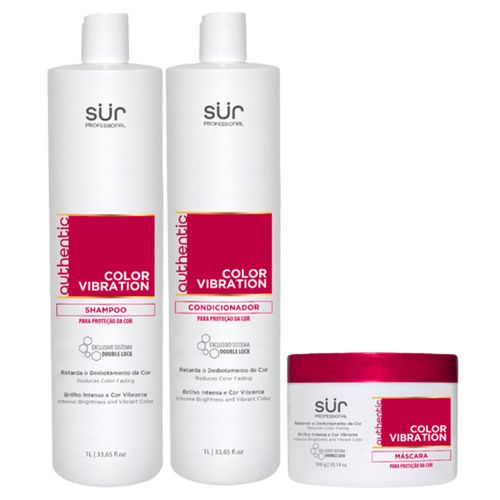 Sur Profissional Color Vibration - Shampoo 1000ml + Condicionador 1000ml + Máscara 500ml