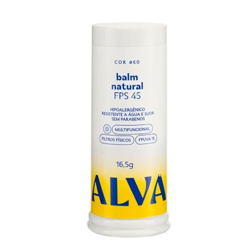 Alva Balm Natural FPS 45 Cor 60 - Base Protetor 16,5g