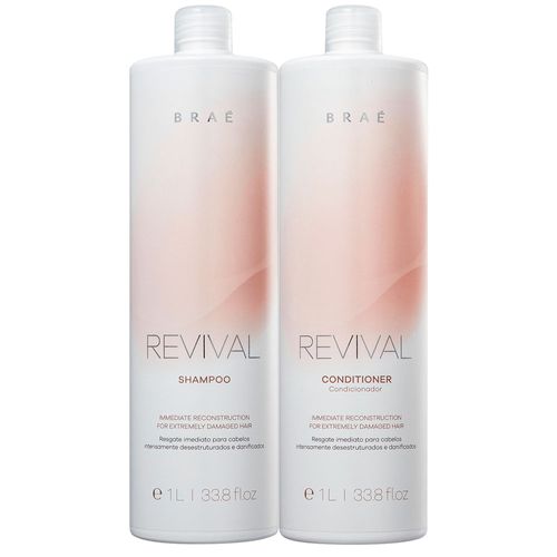 Kit Braé Revival Resgate Imediato - Shampoo 1000ml + Condicionador 1000ml