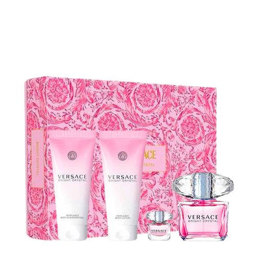 Kit Versace Bright Crystal Feminino - Eau de Toilette 90ml + Body Lotion 100ml + Shower Gel 100ml + Miniatura 5ml