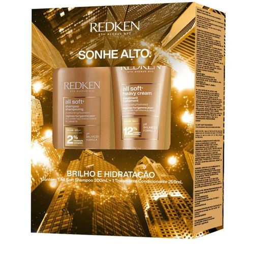 Kit Redken Sonhe Alto All Soft Shampoo 300ml + Máscara 250ml