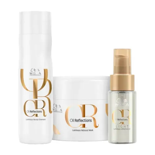 Kit Wella Oil Reflections - Shampoo 250ml + Máscara 150ml + Óleo Light 30ml