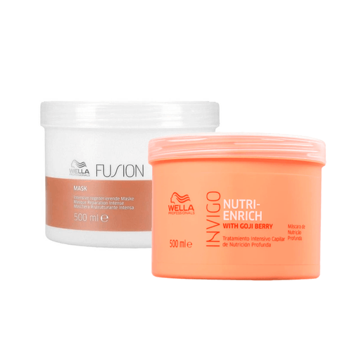 Kit Wella Fusion Mask  + Invigo Nutri-enrich Mask - Máscara Capilar 500ml