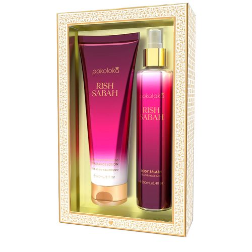 Kit Pokoloka Rish Sabah - Loção Body Splash 250ml + Body Lotion 240ml
