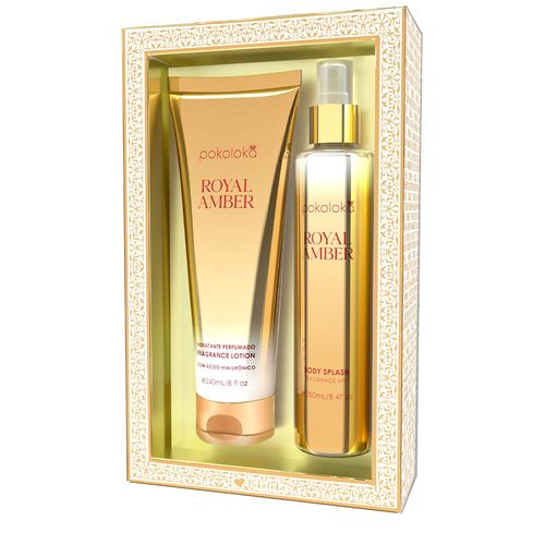 Kit Pokoloka Royal Amber - Loção Body Splash 250ml + Body Lotion 240ml