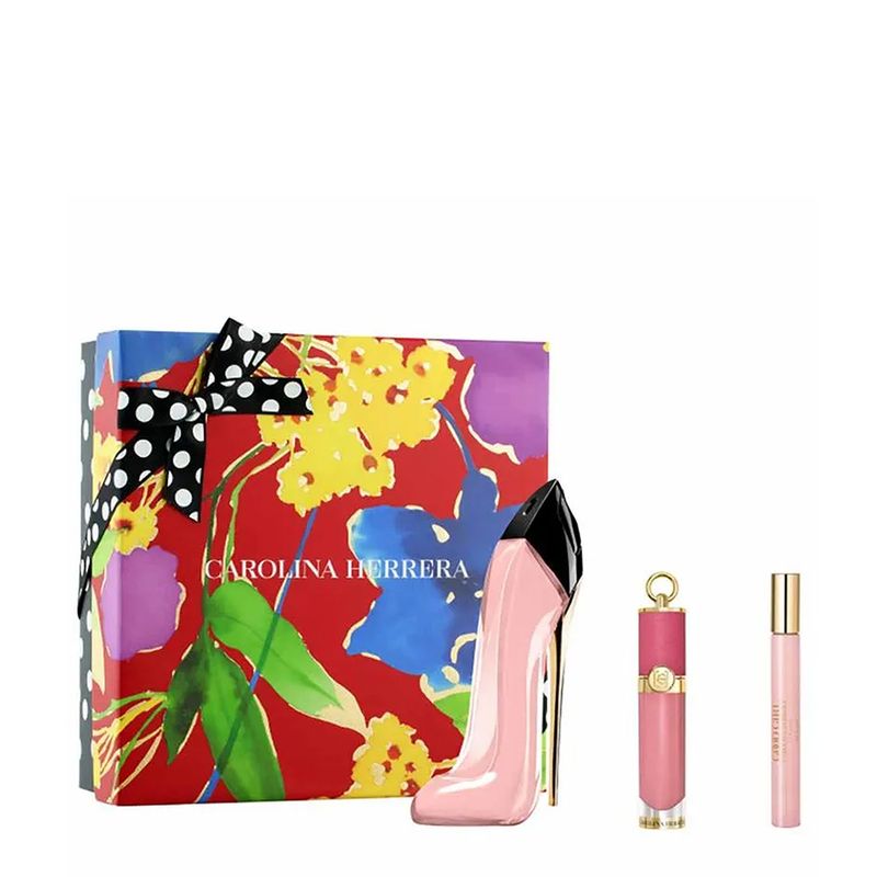 Kit Carolina Herrera Good Girl Blush Feminino - Eau de Parfum 80ml + Travel Size 10ml + Blush Líquido Good Girl Rose Jasmine 5ml
