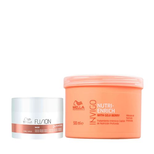 Kit Wella Cronograma Capilar - Enrich Invigo 500ml + Fusion 150ml