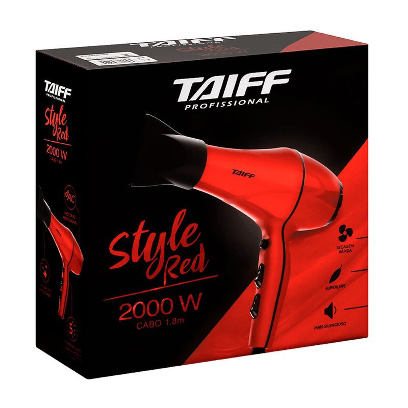 Secador de Cabelo Taiff Profissional Style Red 2000W 127V