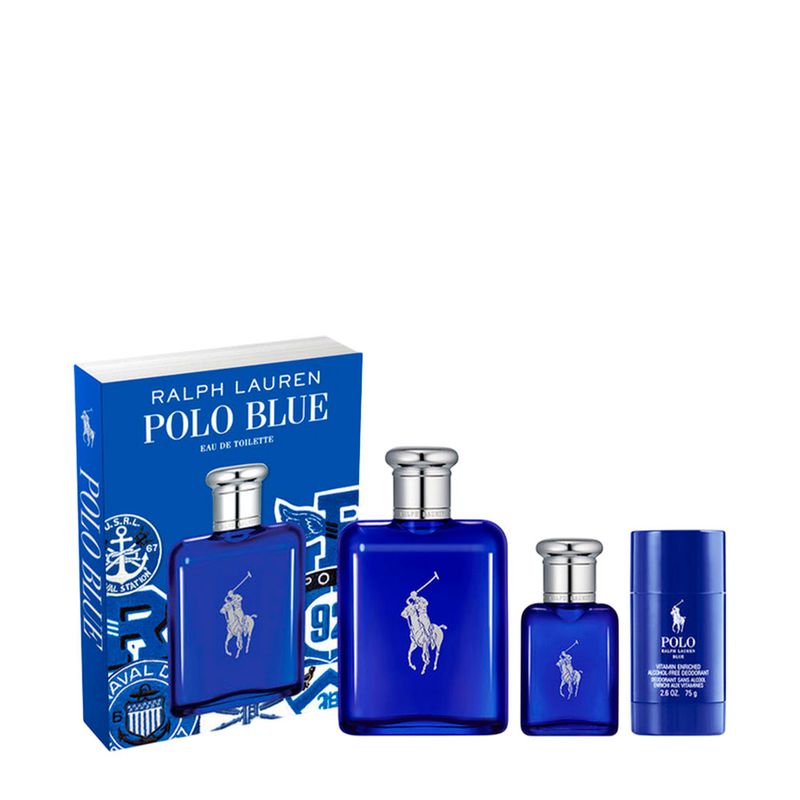 Kit Ralph Lauren Polo Blue Masculino - Eau de Toilette 125ml + 40ml + Desodorante
