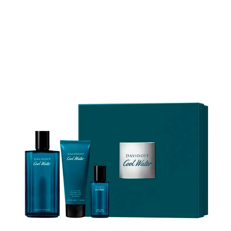 Kit Davidoff Cool Water Masculino - EDT 125ml + 15ml + SG 75ml