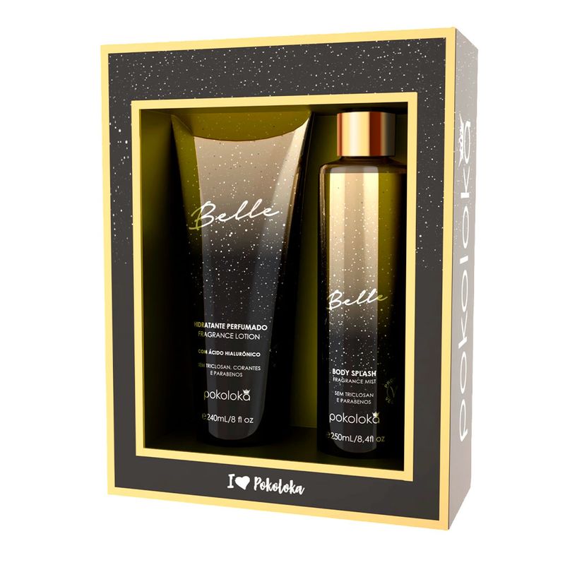 Kit Pokoloka Belle Feminino - Body Splash 240ml + Hidratante Corporal 240ml