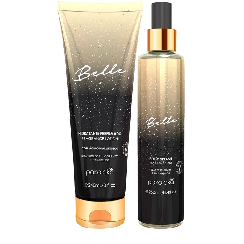 Kit Pokoloka Belle Feminino - Body Splash 240ml + Hidratante Corporal 240ml