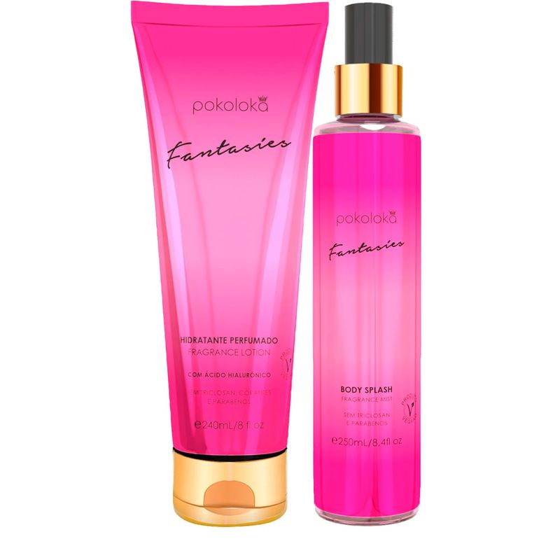 Kit Pokoloka Fantasies Feminino - Body Splash 250ml + Hidratante Corporal 240ml