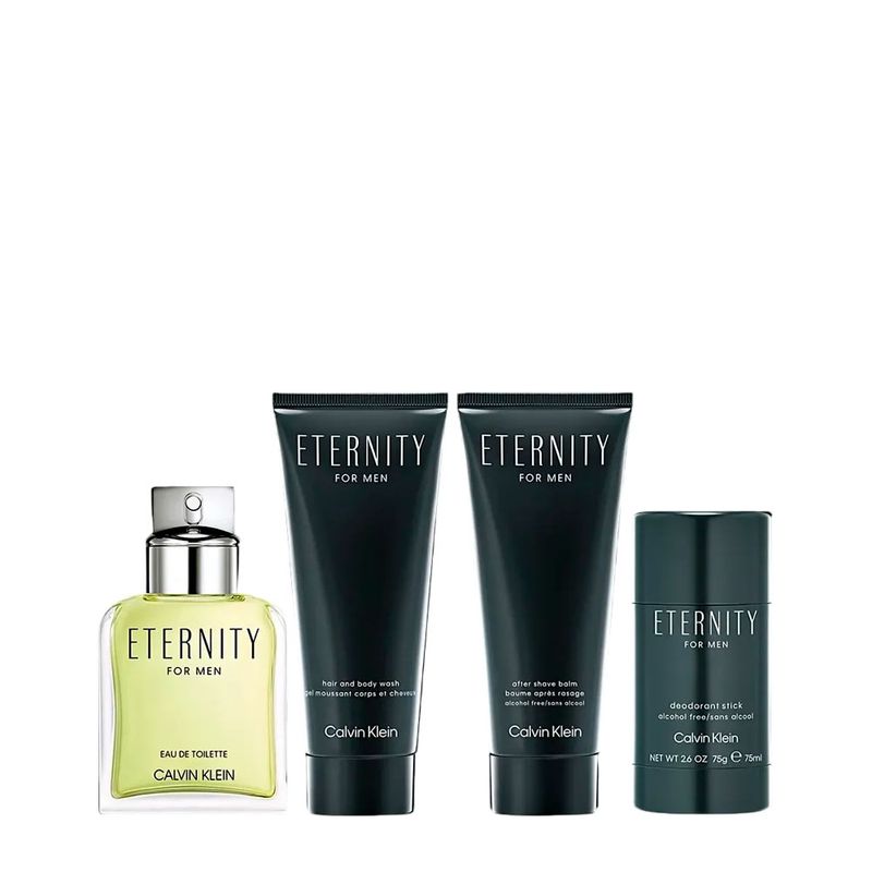 Kit Calvin Klein Eternity For Men - Eau De Toilette 100ml + Pós-Barba 100ml + Shower Gel 100ml + Desodorante 75ml