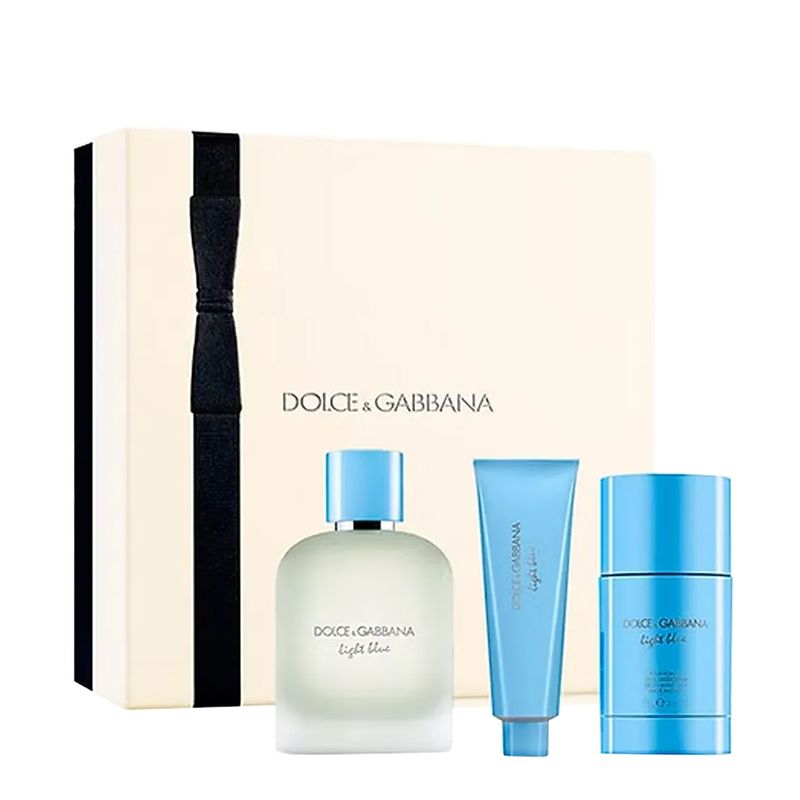 Kit Dolce & Gabbana Light Blue Pour Homme - Eau de Toilette 100ml + Gel de Banho 50ml + Desodorante Stick 75g