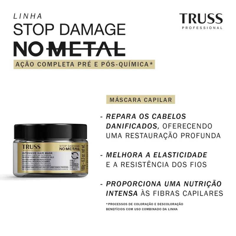 Máscara Capilar Truss Professional Stop Damage no Metal 180g