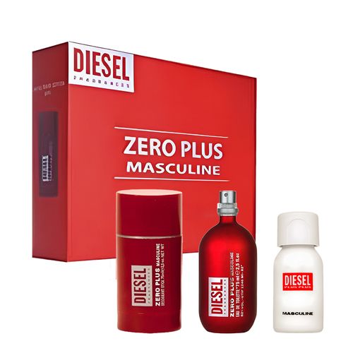 Kit Diesel Zero Plus Masculine Edt 75ml + 30ml + Deo 75ml