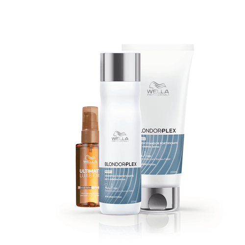 Kit Wella Blondorplex Luxe Oil - Shampoo 250ml + Condicionador 200ml + Óleo 30ml