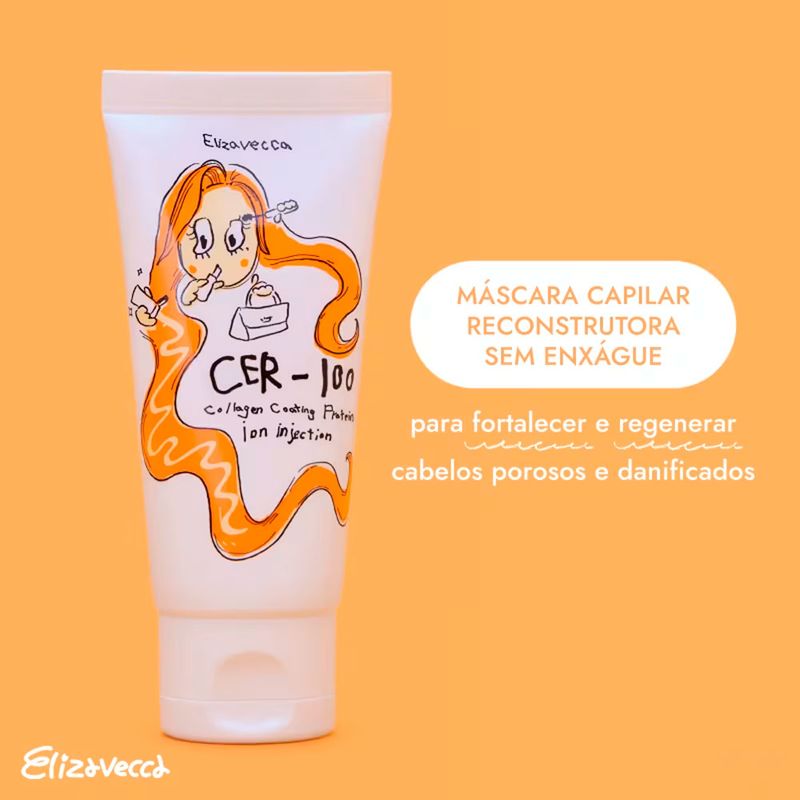 Máscara Capilar Elizavecca CER-100 Proteína Ionizada e Colágeno 50ml