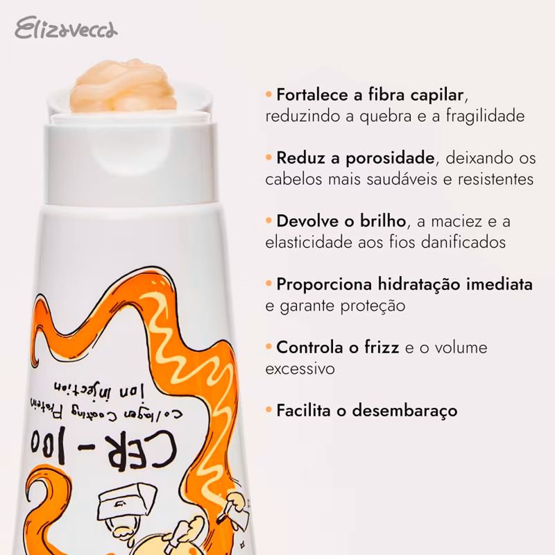 Máscara Capilar Elizavecca CER-100 Proteína Ionizada e Colágeno 50ml