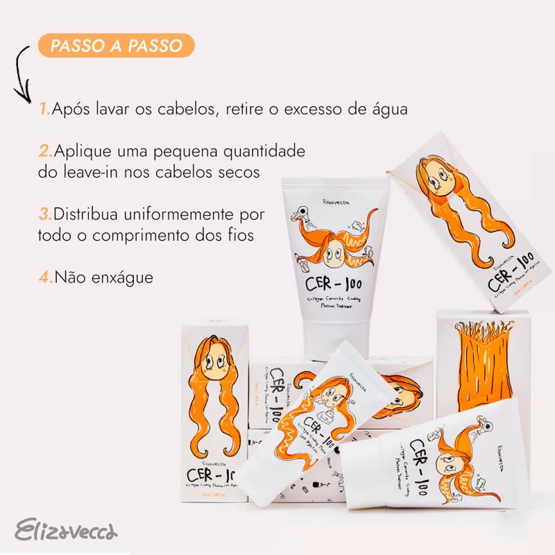 Máscara Capilar Elizavecca CER-100 Proteína Ionizada e Colágeno 50ml