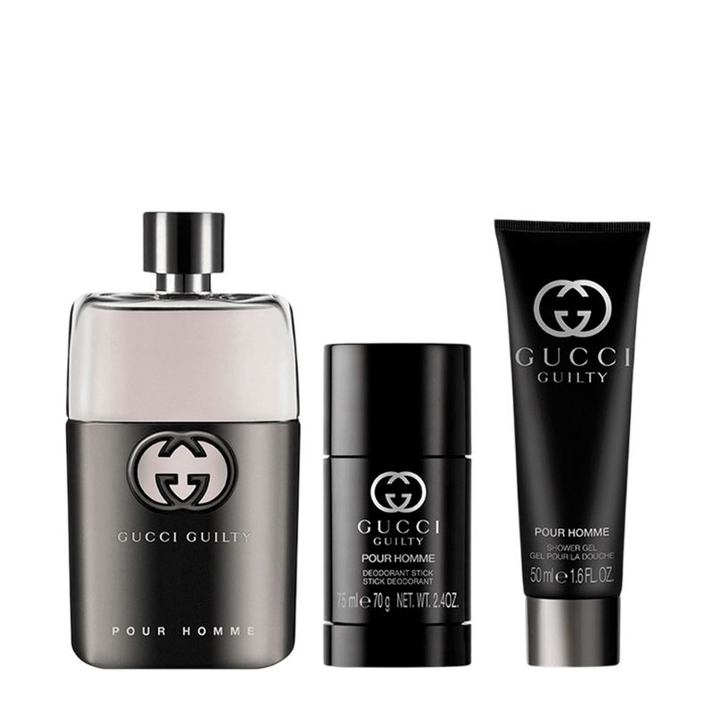 Kit Gucci Guilty Masculino - Eau de Toilette 90ml + Shower Gel 50ml + Desodorante 75ml
