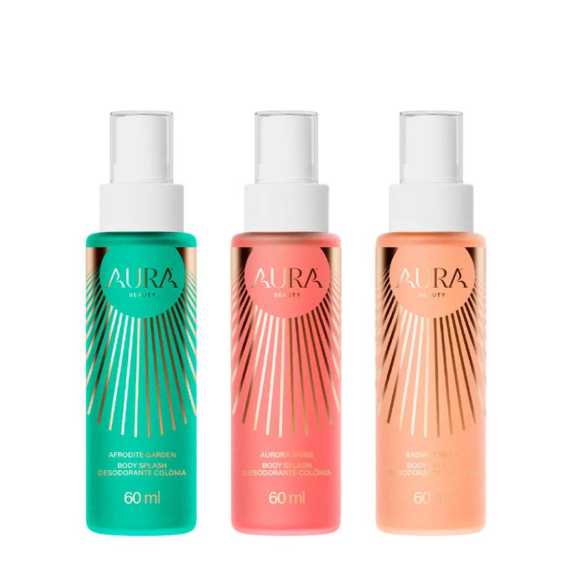 Kit Aura Beauty Trilogia das Deusas - Body Splash 3x 60ml