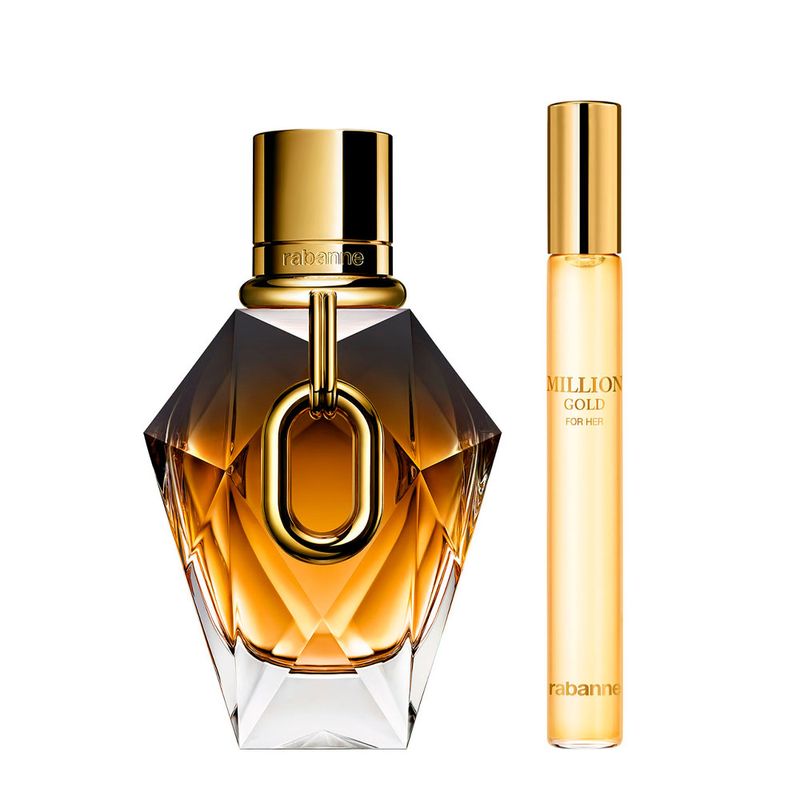 Kit Rabanne Million Gold For Her Feminino - Parfum 50ml + 10ml