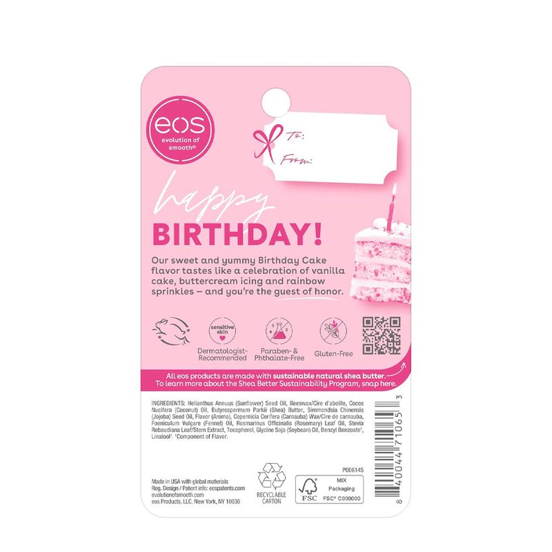 Kit EOS Smooth Lip Balm Birthday Cake - Hidratante Labial 2x4g